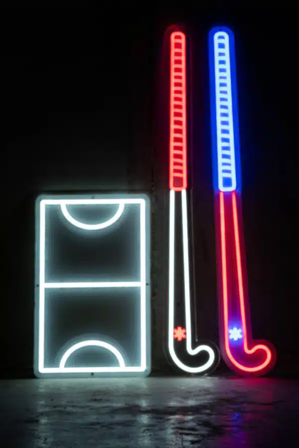 Red & White neon hockeystick